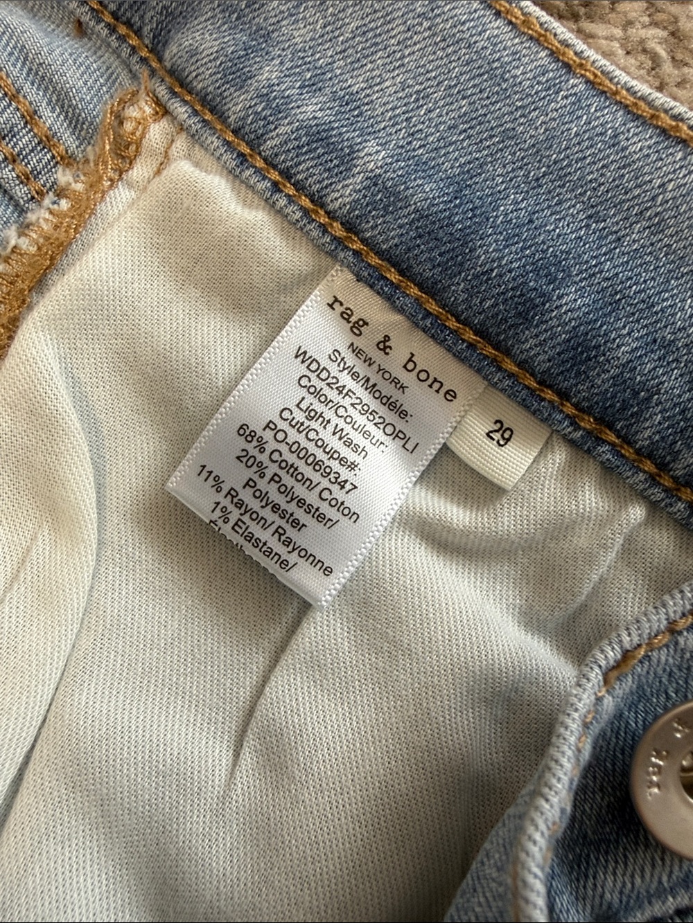 New rag & bone Light Blue Wide-Leg Jeans - Picture 5 of 8